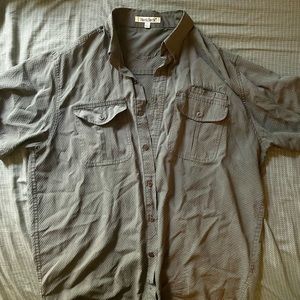 Grey button down short sleeve shirt